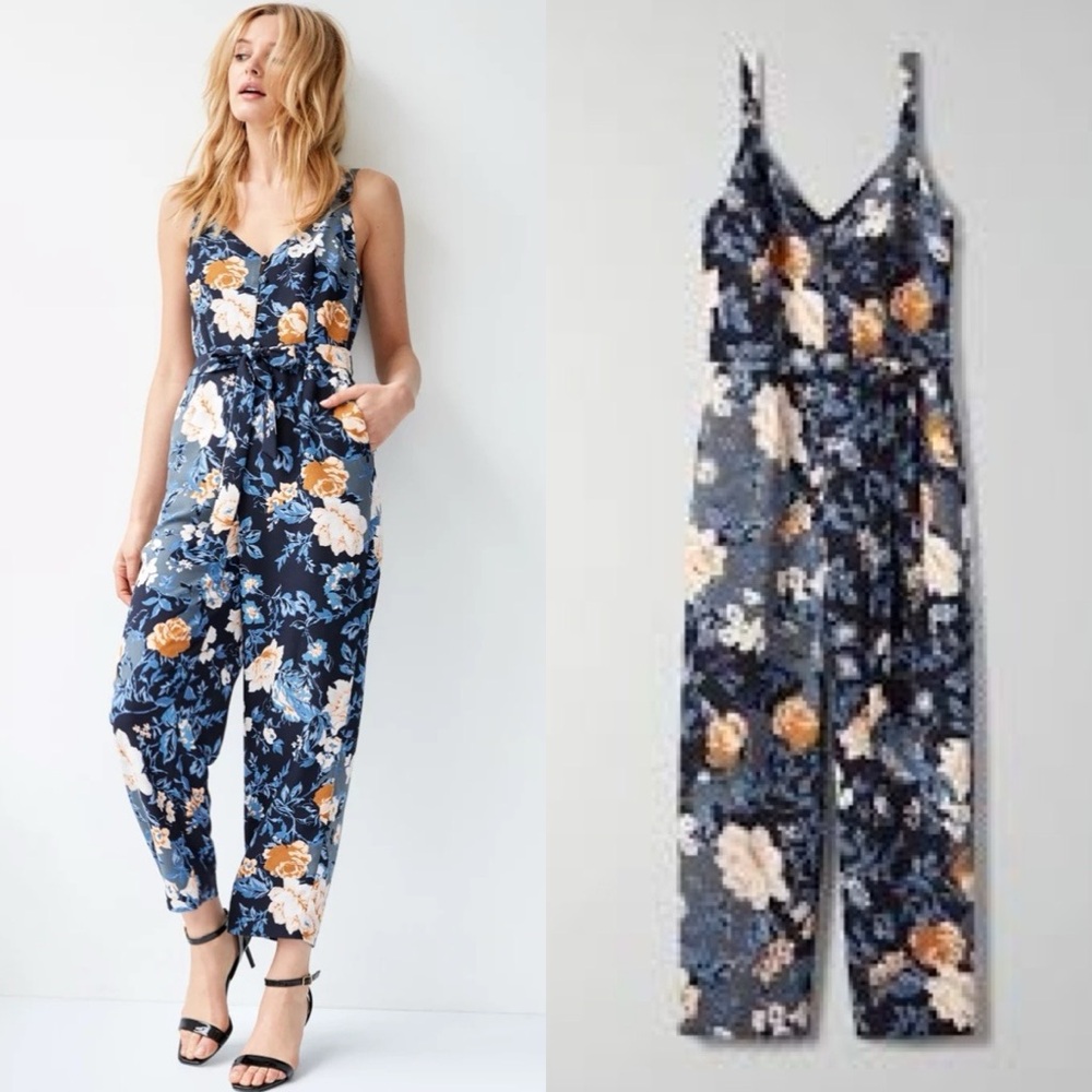 EUC Little Moon Petunia Jumpsuit - Navy